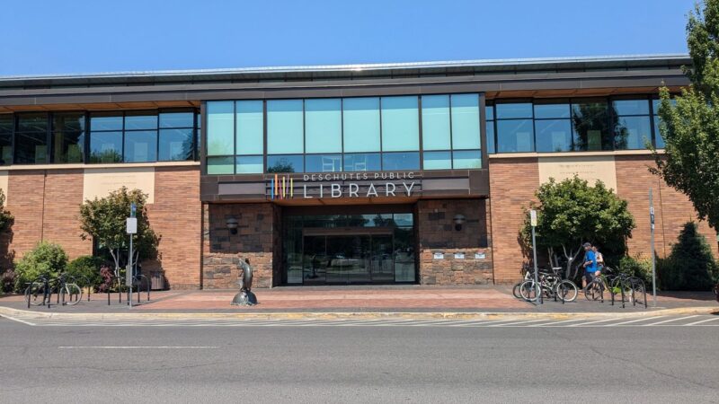 Deschutes Public Library building in downtown Bend Oregon