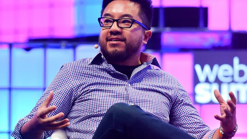 Garry Tan speaking on stage at Web Summit 2018